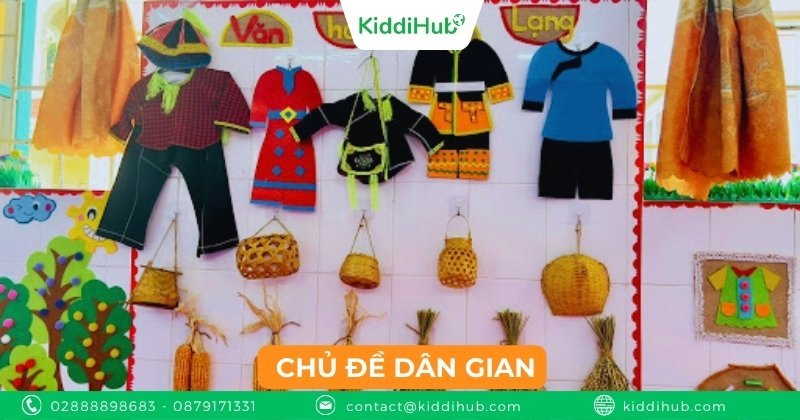 Trang trí góc tạo hình mầm non theo chủ đề dân gian