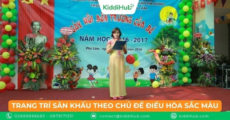 Trang trí sân khấu theo chủ đề Điều Hòa Sắc Màu