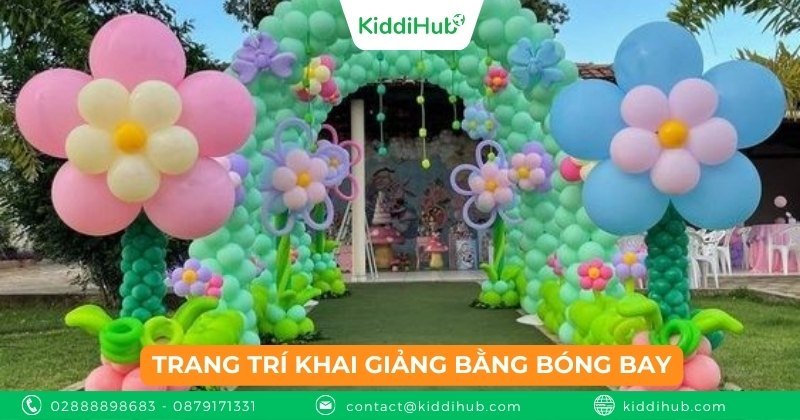 Trang trí khai giảng bằng bóng bay