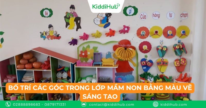 Bố trí các góc trong lớp mầm non bằng màu vẽ sáng tạo