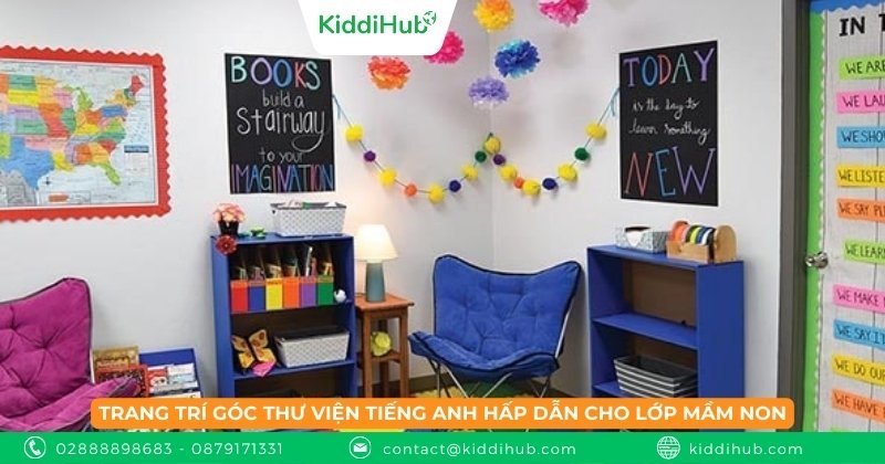 Trang trí góc thư viện tiếng anh hấp dẫn cho lớp mầm non