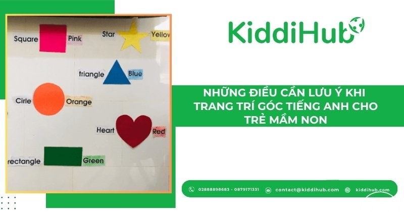 Những điều cần lưu ý khi trang trí góc tiếng anh mầm non