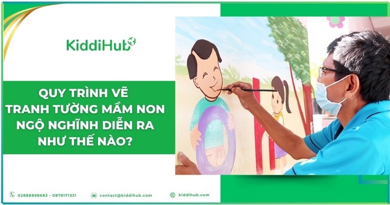 Quy trình vẽ tranh tường mầm non ngộ nghĩnh diễn ra như thế nào?