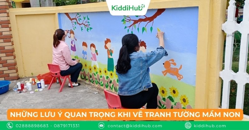 Những lưu ý quan trọng khi vẽ tranh tường mầm non ngộ nghĩnh