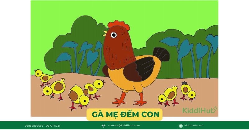 Gà mẹ đếm con