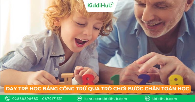 Dạy trẻ học bảng cộng trừ qua trò chơi bước chân toán học