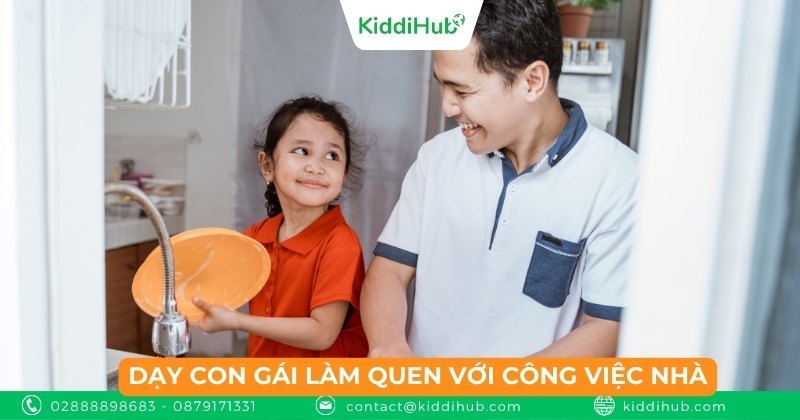 Dạy con gái làm quen với công việc nhà