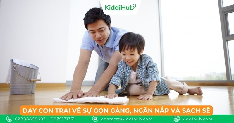 Dạy con trai về sự gọn gàng, ngăn nắp và sạch sẽ