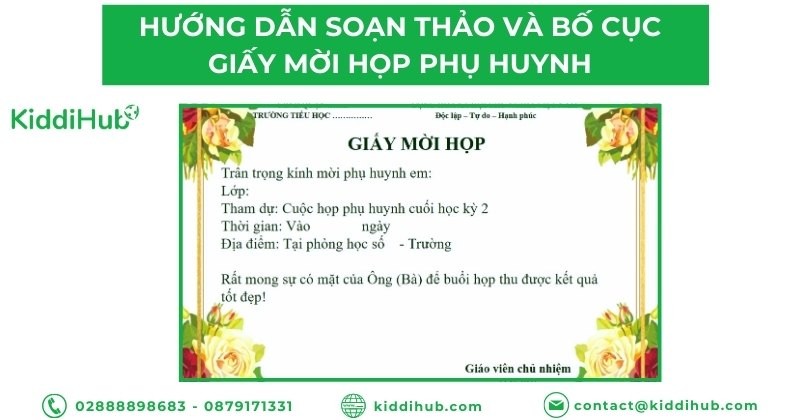 Hướng dẫn soạn thảo và bố cục giấy mời họp phụ huynh
