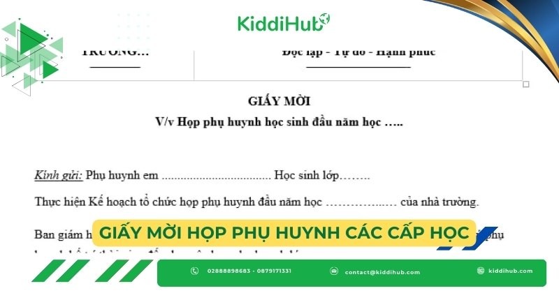 Giấy mời họp phụ huynh các cấp học