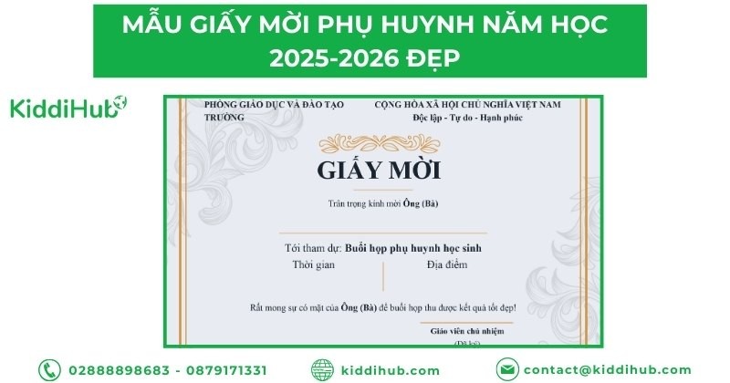 Mẫu giấy mời phụ huynh năm học 2025-2026 đẹp