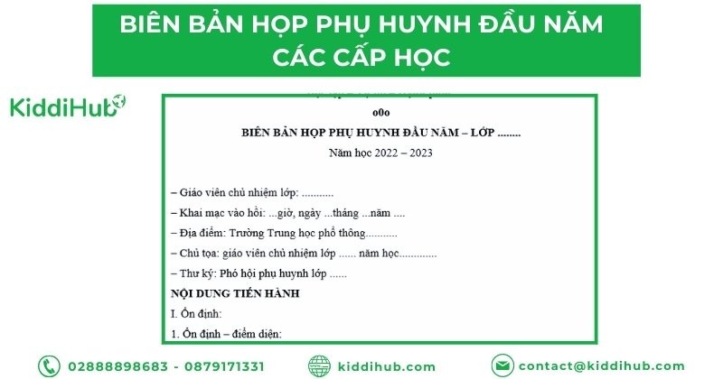 Biên bản họp phụ huynh đầu năm các cấp học