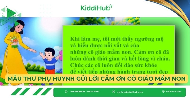 Mẫu thư phụ huynh gửi lời cảm ơn cô giáo mầm non