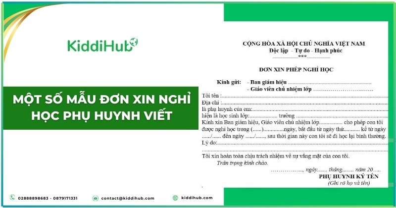 Một số mẫu đơn xin nghỉ học phụ huynh viết