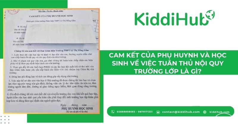 Cam kết của phụ huynh và học sinh về việc tuân thủ nội quy trường lớp là gì?