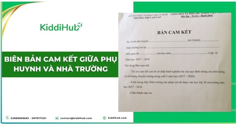 Biên bản cam kết giữa phụ huynh và nhà trường