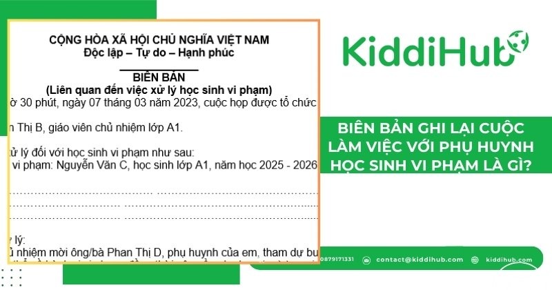 Biên bản ghi lại cuộc làm việc với phụ huynh học sinh vi phạm là gì?
