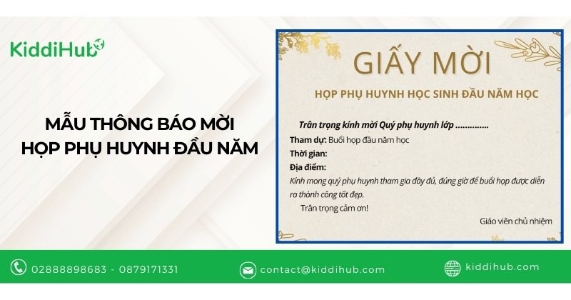 Mẫu thông báo mời họp phụ huynh đầu năm