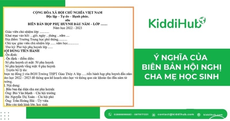 Ý nghĩa của biên bản hội nghị cha mẹ học sinh