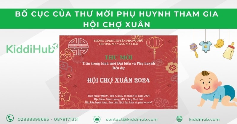 Bố cục của thư mời phụ huynh tham gia hội chợ xuân