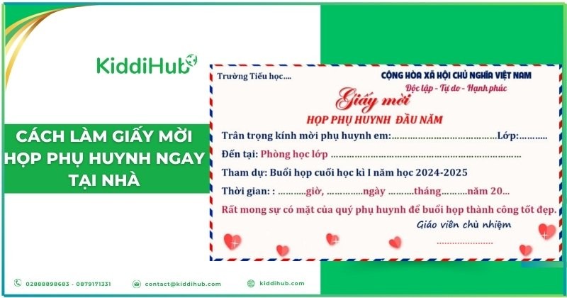 Cách làm giấy mời họp phụ huynh ngay tại nhà