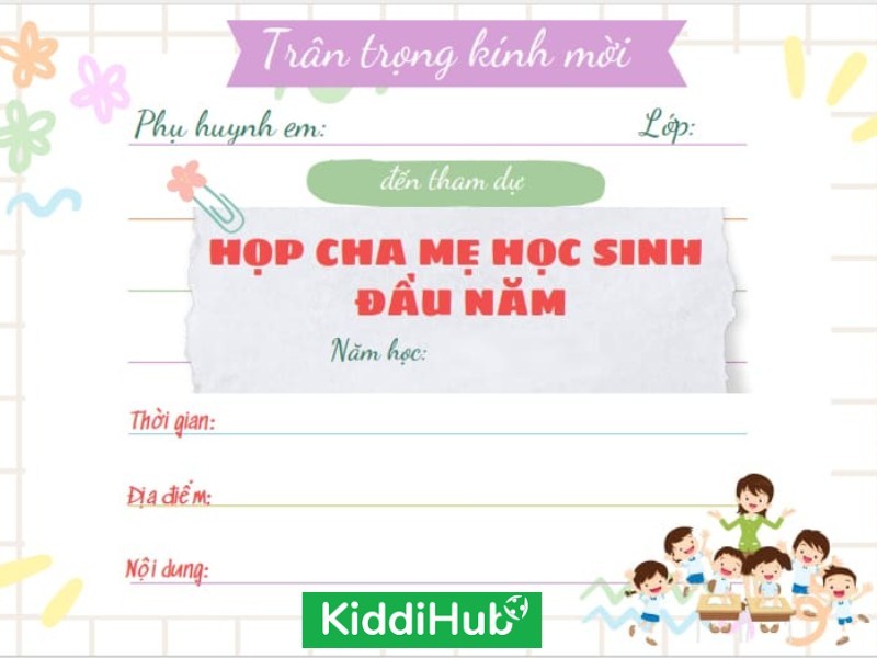 giấy mời họp phụ huynh