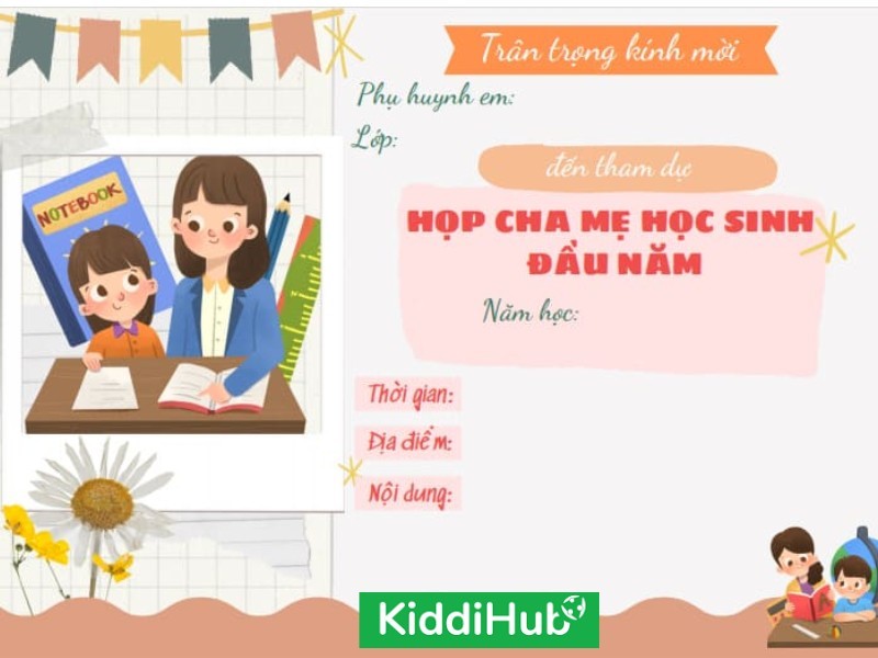 giấy mời họp phụ huynh