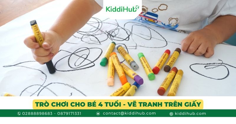 Trò chơi cho bé 4 tuổi - Vẽ tranh trên giấy