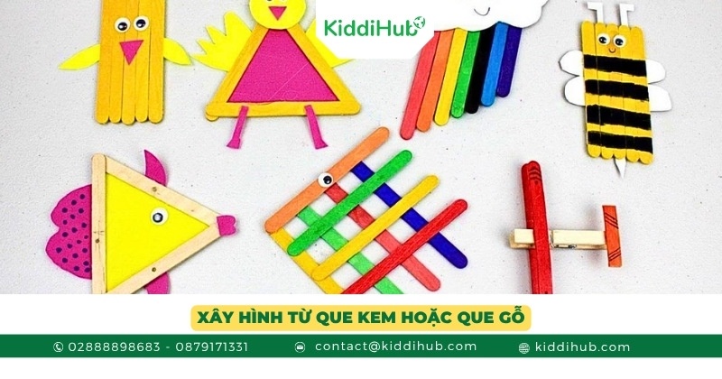 Xây hình từ que kem hoặc que gỗ