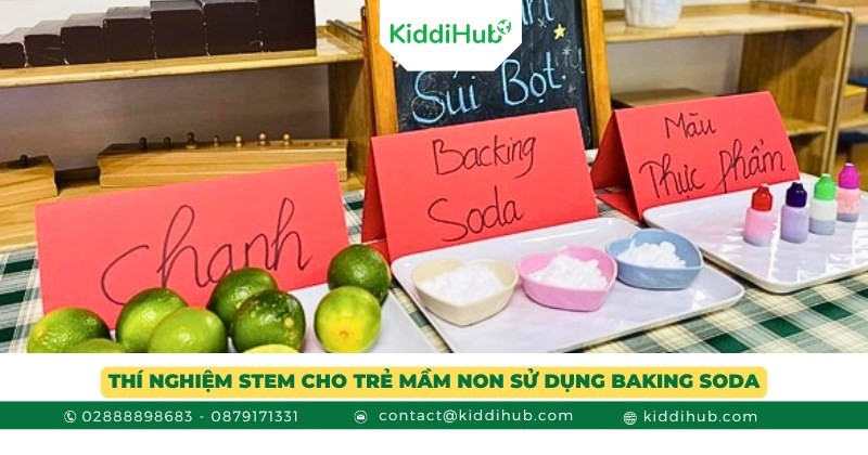 Thí nghiệm STEM cho trẻ mầm non sử dụng baking soda