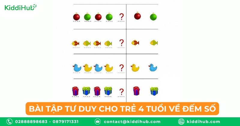 Bài tập tư duy cho trẻ 4 tuổi về đếm số