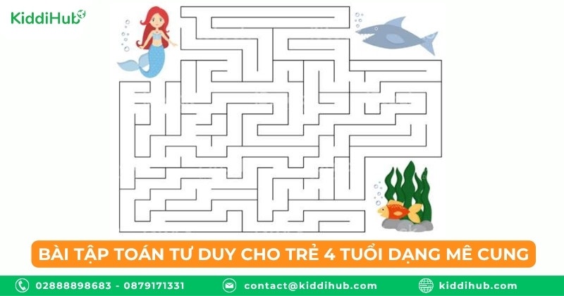 Bài tập toán tư duy cho trẻ 4 tuổi dạng mê cung