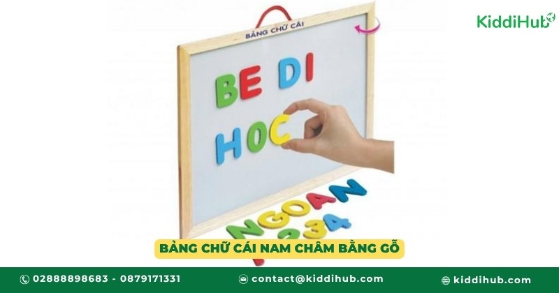 Bảng chữ cái nam châm bằng gỗ