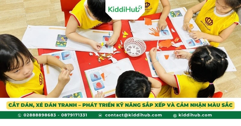 Cắt dán, xé dán tranh – Phát triển kỹ năng sắp xếp và cảm nhận màu sắc
