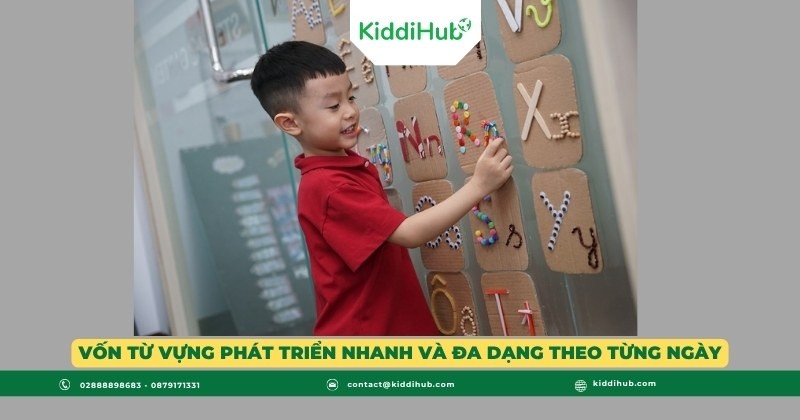 Vốn từ vựng phát triển nhanh và đa dạng theo từng ngày