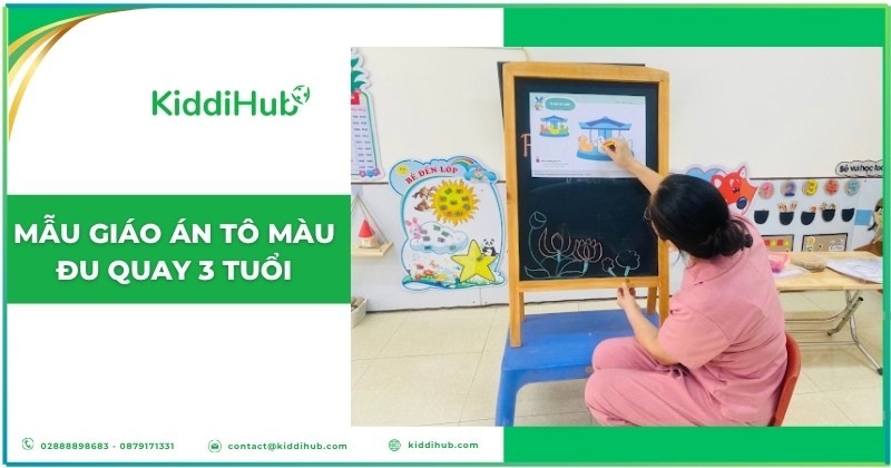 Mẫu giáo án tô màu đu quay 3 tuổi