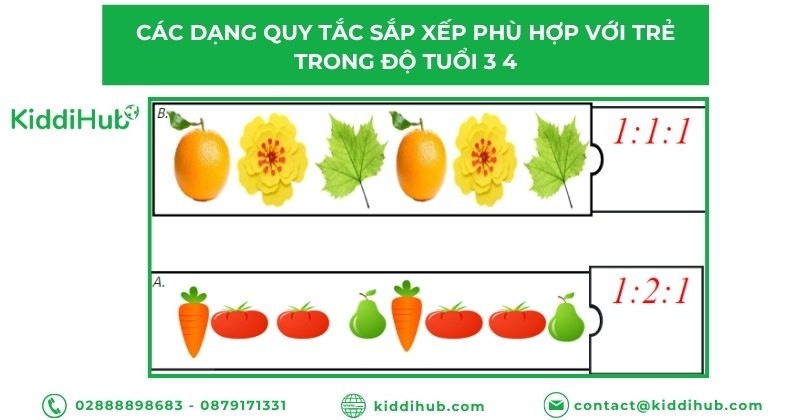 Các dạng quy tắc sắp xếp phù hợp với trẻ trong độ tuổi 3 4