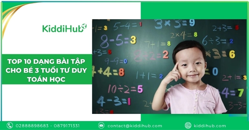 Top 10 dạng bài tập cho bé 3 tuổi tư duy toán học