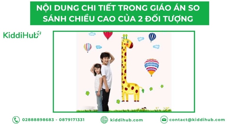Nội dung chi tiết trong giáo án so sánh chiều cao của 2 đối tượng