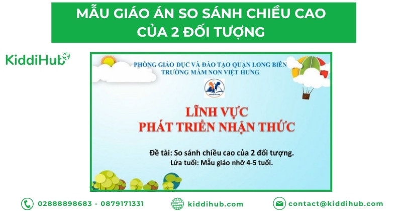 Mẫu giáo án so sánh chiều cao của 2 đối tượng