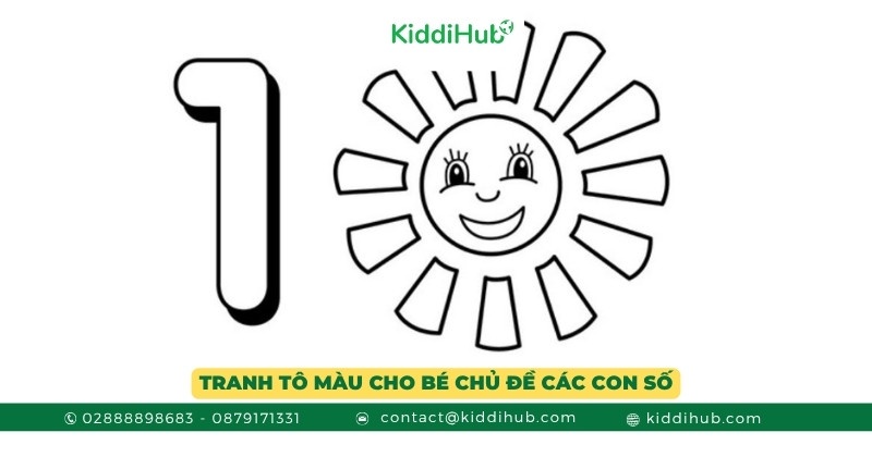 Tranh tô màu về chủ đề các con số dành cho bé