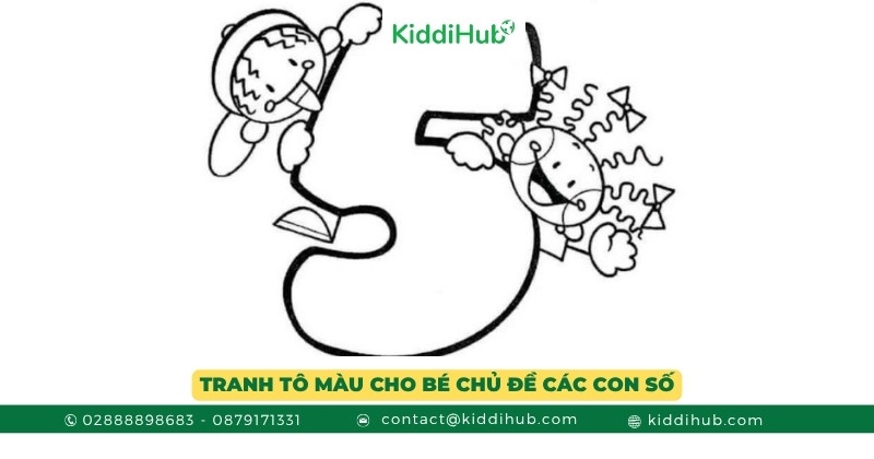 Tranh tô màu về chủ đề các con số dành cho bé