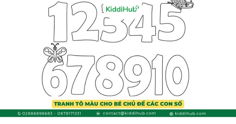 Tranh tô màu về chủ đề các con số dành cho bé