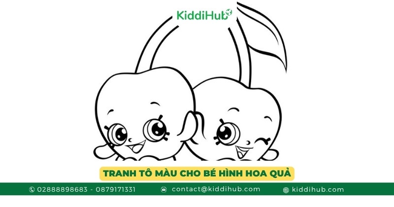 Tranh tô màu với chủ đề hoa quả dành cho bé