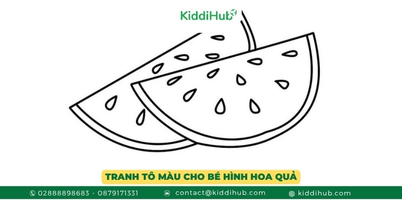 Tranh tô màu với chủ đề hoa quả dành cho bé