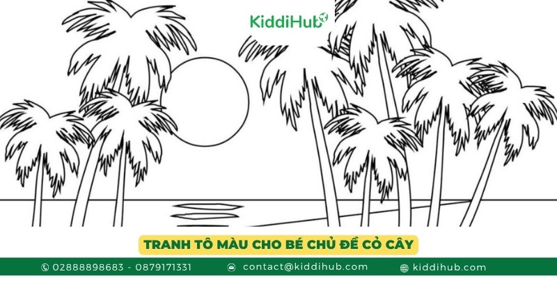 Tranh tô màu với chủ đề cỏ cây dành cho bé