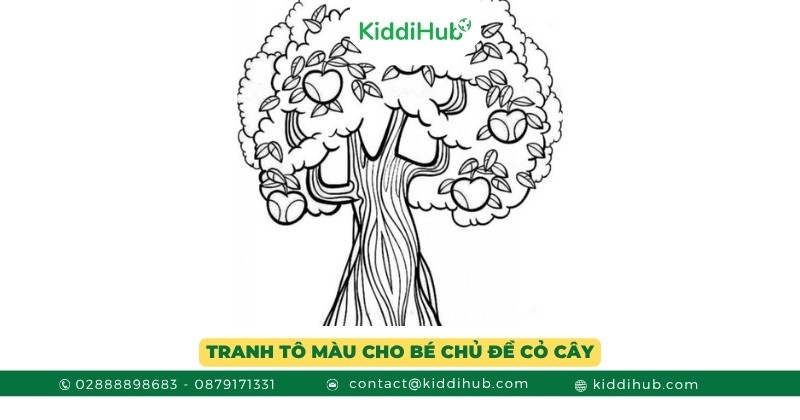 Tranh tô màu với chủ đề cỏ cây dành cho bé