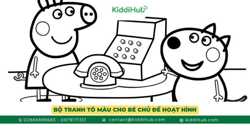 Bộ tranh tô màu dành cho trẻ với chủ đề hoạt hình