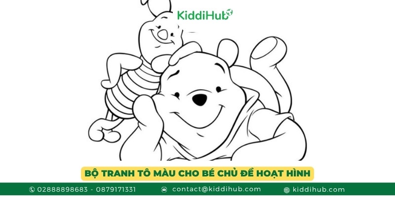 Bộ tranh tô màu dành cho trẻ với chủ đề hoạt hình