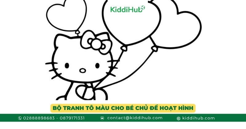 Bộ tranh tô màu dành cho trẻ với chủ đề hoạt hình